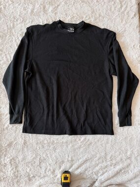 Brooklyn State Men's Large Black Waffle Knit Thermal - 26" Length
